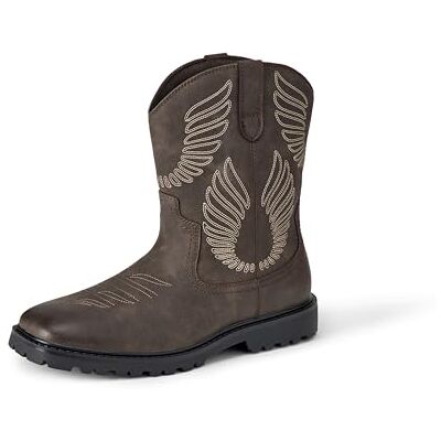 Amazon Essentials Botas vaqueras occidentales de punta cuadrada, color marrón, talla 40 Amazon Essentials Botas vaqueras occidentales de punta cuadrada, color marrón, talla 40