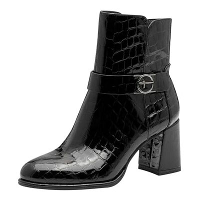 Tamaris Botín para mujer , color negro cocodrilo, talla 41 EU, Black Croco, 41 EU Tamaris Botín para mujer , color negro cocodrilo, talla 41 EU, Black Croco, 41 EU