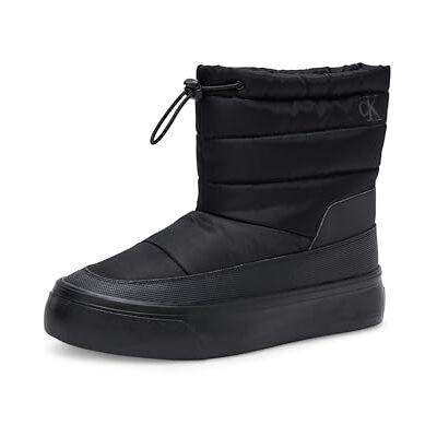 Calvin Botines de media caña Mujer Home Snowboot Nylon Mix con plataforma, Negro (Triple Black), 36 Calvin Botines de media caña Mujer Home Snowboot Nylon Mix con plataforma, Negro (Triple Black), 36