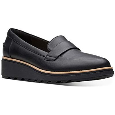 Clarks Sharon Gracie, Mocasín Penny Mujer, Piel Negra, 36.5 EU Ancho Clarks Sharon Gracie, Mocasín Penny Mujer, Piel Negra, 36.5 EU Ancho