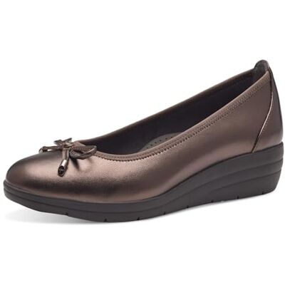 Tamaris Comfort Bailarinas de Piel con cuña para Mujer, marrón, 39 EU Tamaris Comfort Bailarinas de Piel con cuña para Mujer, marrón, 39 EU