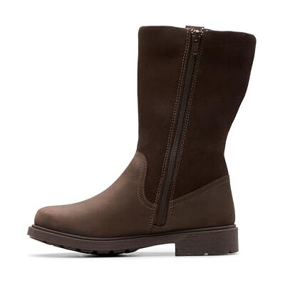 Clarks Chicas Astrolzipwp K. Botas de moda, marrón oscuro, 34 EU Clarks Chicas Astrolzipwp K. Botas de moda, marrón oscuro, 34 EU