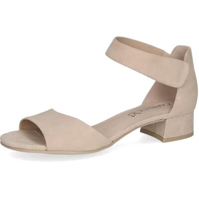 CAPRICE Sandalia para mujer con tacón, ante beis, talla 38,5 EU CAPRICE Sandalia para mujer con tacón, ante beis, talla 38,5 EU