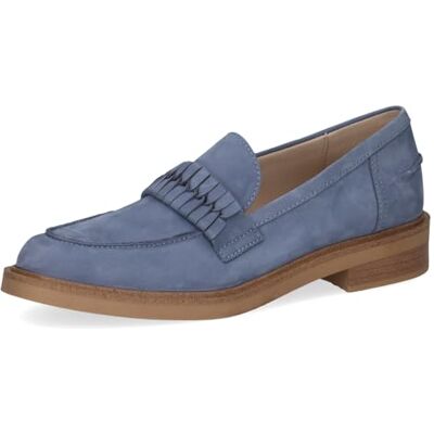 CAPRICE Zapatilla para Mujer de Piel con tacón Cuadrado, Jeans Nubuc, 38.5 EU CAPRICE Zapatilla para Mujer de Piel con tacón Cuadrado, Jeans Nubuc, 38.5 EU