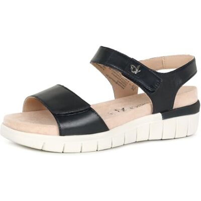 CAPRICE Sandalia plana para mujer , Ocean Nappa, 37 EU ancha, Napa Ocean, 37 EU Ancho CAPRICE Sandalia plana para mujer , Ocean Nappa, 37 EU ancha, Napa Ocean, 37 EU Ancho