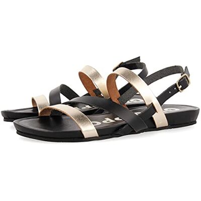 GIOSEPPO Sandalias de Tiras Finas Negras y Doradas para Mujer Rosendale GIOSEPPO Sandalias de Tiras Finas Negras y Doradas para Mujer Rosendale