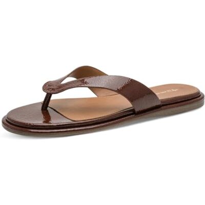 Tamaris Sandalias para mujer , color marrón, patente, talla 41 EU Tamaris Sandalias para mujer , color marrón, patente, talla 41 EU