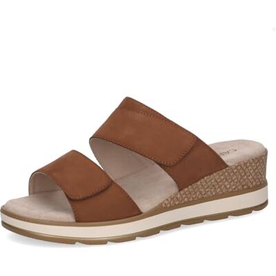 CAPRICE Sandalias de cuña para mujer , coñac NUBUC, 39 EU CAPRICE Sandalias de cuña para mujer , coñac NUBUC, 39 EU