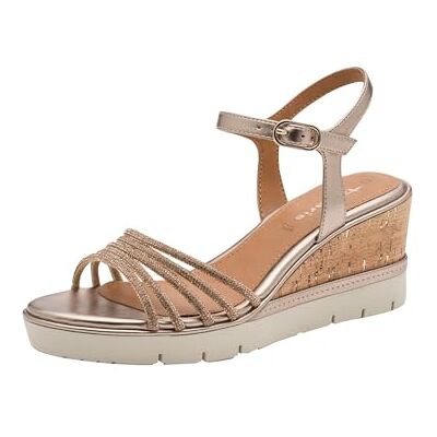 Tamaris Sandalias de cuña para mujer , color bronce, talla 37 EU Tamaris Sandalias de cuña para mujer , color bronce, talla 37 EU