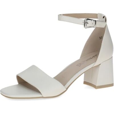CAPRICE Sandalia de Mujer con tacón, napa, Color Blanco Roto, Talla 42 EU CAPRICE Sandalia de Mujer con tacón, napa, Color Blanco Roto, Talla 42 EU