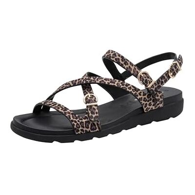 Tamaris Sandalia plana para mujer , leopardo, 40 EU Tamaris Sandalia plana para mujer , leopardo, 40 EU