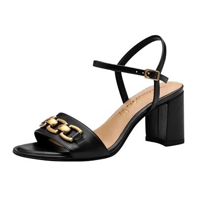 Tamaris Sandalia de tacón para mujer , piel negra, 37 EU Tamaris Sandalia de tacón para mujer , piel negra, 37 EU