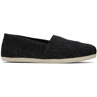 TOMS Alpargata Cloudbound, Mocasines Planos Mujer, Black Metallic Linen Stripe, 36 EU TOMS Alpargata Cloudbound, Mocasines Planos Mujer, Black Metallic Linen Stripe, 36 EU