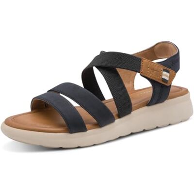 Tamaris Sandalias planas para mujer, color azul marino, talla 42 EU Tamaris Sandalias planas para mujer, color azul marino, talla 42 EU
