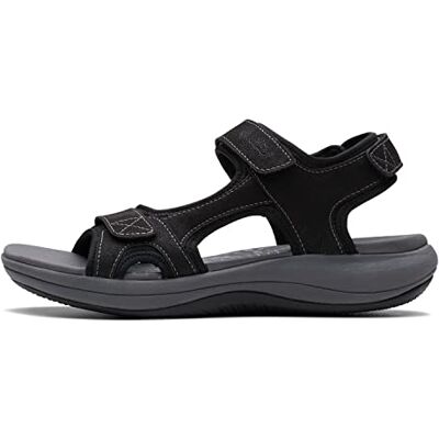 Clarks Mira Bay, Sandalias Planas Mujer, Tela Negra, 38.5 EU Clarks Mira Bay, Sandalias Planas Mujer, Tela Negra, 38.5 EU