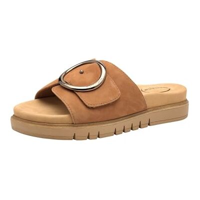 Tamaris Women's Flat Sandal, Cognac Suede, 41 EU Tamaris Women's Flat Sandal, Cognac Suede, 41 EU