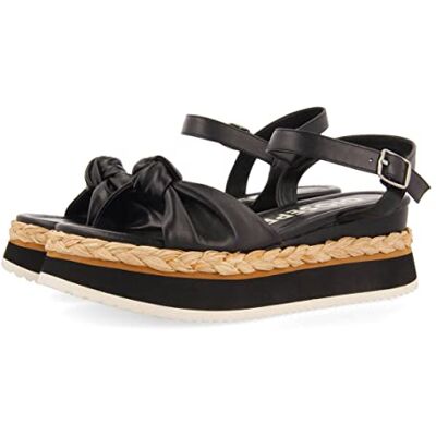 GIOSEPPO Sandalias Color Negro con Detalle de Nudo y Plataforma para Mujer manicu GIOSEPPO Sandalias Color Negro con Detalle de Nudo y Plataforma para Mujer manicu