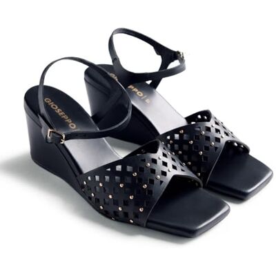 GIOSEPPO PESHTIGO Sandalias de Tacón con Tiras para Mujer, Estilo Salón Destalonado, Punta Afilada, Cierre Ajustable, Diseño Moderno, Color Negro, Talla 38 GIOSEPPO PESHTIGO Sandalias de Tacón con Tiras para Mujer, Estilo Salón Destalonado, Punta Afilada, Cierre Ajustable, Diseño Moderno, Color Negro, Talla 38