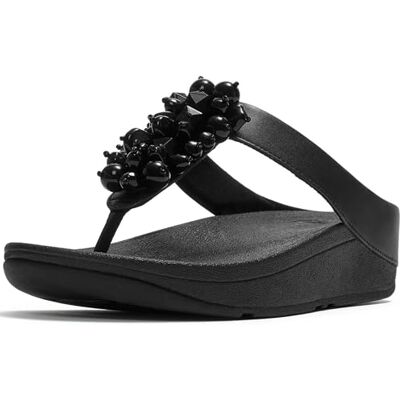 Fitflop FINO Sandalias con punta en racimo para mujer, color negro, talla 7, Black, 41 EU Fitflop FINO Sandalias con punta en racimo para mujer, color negro, talla 7, Black, 41 EU