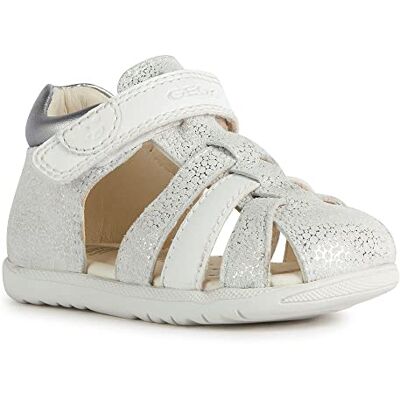 Geox Sandalia B MACCHIA Gir para niña, color blanco/plateado, talla 26 EU Geox Sandalia B MACCHIA Gir para niña, color blanco/plateado, talla 26 EU