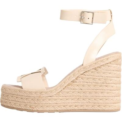 Calvin Wedge Espad 70 Embl LTH HW0HW02897 Alpargatas de cuña para Mujer, Color Amarillo (anacardo Claro), 7.5 Calvin Wedge Espad 70 Embl LTH HW0HW02897 Alpargatas de cuña para Mujer, Color Amarillo (anacardo Claro), 7.5