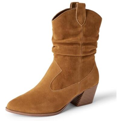 Amazon Essentials Botas Vaqueras de Media Caña Mujer, Bronceado, 43 EU Amazon Essentials Botas Vaqueras de Media Caña Mujer, Bronceado, 43 EU