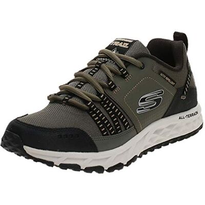 Skechers ESCAPE PLAN, Zapatillas para Hombre, Green (Olive Leather/Mesh/Black Trim Olbk), 44 EU Skechers ESCAPE PLAN, Zapatillas para Hombre, Green (Olive Leather/Mesh/Black Trim Olbk), 44 EU