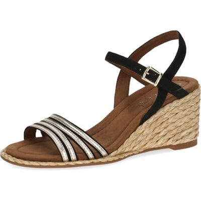 CAPRICE , Sandalias Mujer, Negro y Dorado, 38 EU CAPRICE , Sandalias Mujer, Negro y Dorado, 38 EU