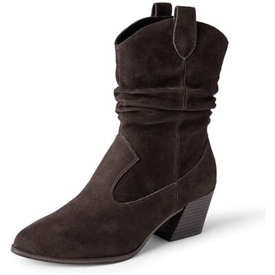 Amazon Essentials Botas Vaqueras de Media Caña Mujer, Marrón, 43 EU Amazon Essentials Botas Vaqueras de Media Caña Mujer, Marrón, 43 EU