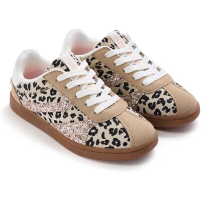 GIOSEPPO SAUKVILLE Zapatillas Deportivas de Lona, Detalles Brillantes, Suela Flexible de TPR, Cierres Ajustables y Cordones en Contraste, Estapado de Leopardo, Talla 38 GIOSEPPO SAUKVILLE Zapatillas Deportivas de Lona, Detalles Brillantes, Suela Flexible de TPR, Cierres Ajustables y Cordones en Contraste, Estapado de Leopardo, Talla 38