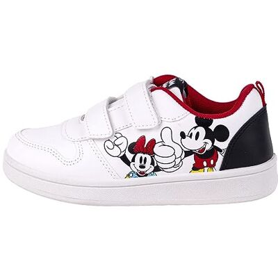 Disney Zapatillas Color Blanco, Negro y Rojo Talla 31 Cierre de Velcro Zapatillas Deportivas Infantiles con Suela PVC Estampado Mickey y Minnie Producto Original Diseñado en España Disney Zapatillas Color Blanco, Negro y Rojo Talla 31 Cierre de Velcro Zapatillas Deportivas Infantiles con Suela PVC Estampado Mickey y Minnie Producto Original Diseñado en España
