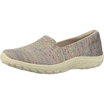 Skechers Reggae Fest-Wicker-Engineered Knit Twin Gore Slip on (Willows), Mocasín Plano Mujer, Gris Topo, 37.5 EU Skechers Reggae Fest-Wicker-Engineered Knit Twin Gore Slip on (Willows), Mocasín Plano Mujer, Gris Topo, 37.5 EU