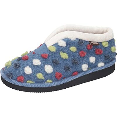 Manitu casa Hausschuhe, Mule Mujer, Blue, 37.5 EU Manitu casa Hausschuhe, Mule Mujer, Blue, 37.5 EU