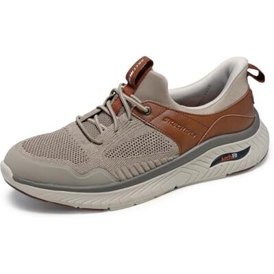 Skechers Hombre Arch Fit Crosser Emeric Slip-In ENTRENADOR, Taupe Brown Knit / Synthetic, 41.5 EU Skechers Hombre Arch Fit Crosser Emeric Slip-In ENTRENADOR, Taupe Brown Knit / Synthetic, 41.5 EU