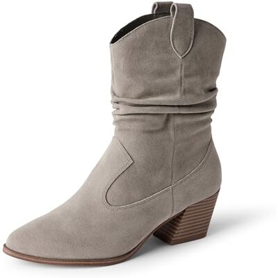 Amazon Essentials Botas Vaqueras de Media Caña Mujer, Gris, 42 EU Amazon Essentials Botas Vaqueras de Media Caña Mujer, Gris, 42 EU