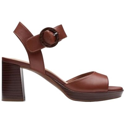 Clarks Ambyrlyn Ruby Sandalias de tacón para Mujer, British Tan Lea, 41 EU Clarks Ambyrlyn Ruby Sandalias de tacón para Mujer, British Tan Lea, 41 EU