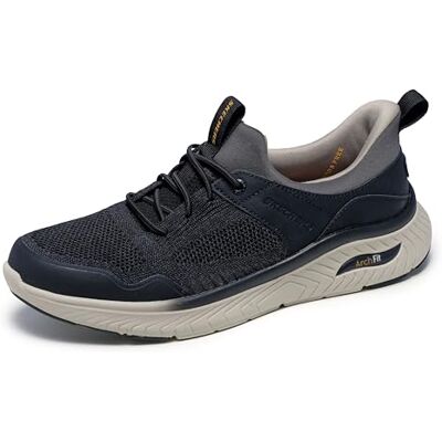 Skechers Hombre Arch Fit Crosser Emeric Slip-In ENTRENADOR, Black Knit / Synthetic, 45.5 EU Skechers Hombre Arch Fit Crosser Emeric Slip-In ENTRENADOR, Black Knit / Synthetic, 45.5 EU