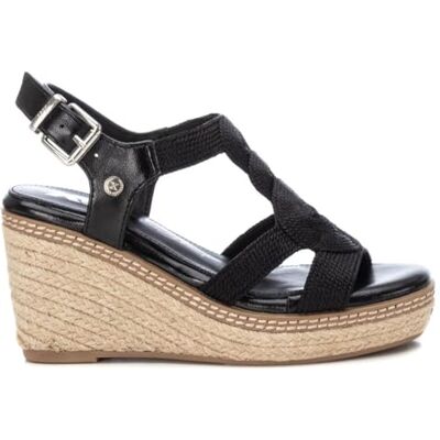 XTI Sandalias Negro-Altura cuña 10cm- XTI Sandalias Negro-Altura cuña 10cm-