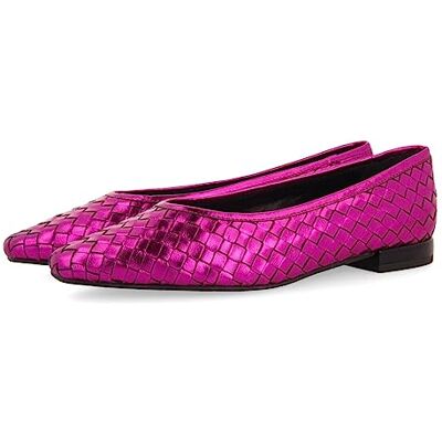 GIOSEPPO Bailarinas Color Fucsia de Piel Trenzada para Mujer eisgarn GIOSEPPO Bailarinas Color Fucsia de Piel Trenzada para Mujer eisgarn