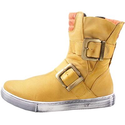 Andrea Conti 0346833 Botines de Cuero para Mujer, Talla:39 EU, Color:Amarillo Andrea Conti 0346833 Botines de Cuero para Mujer, Talla:39 EU, Color:Amarillo