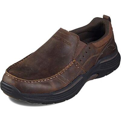 Skechers EXPENDED SEVENO, Mocasines para Hombre, Dark Brown Leather, 39.5 EU Skechers EXPENDED SEVENO, Mocasines para Hombre, Dark Brown Leather, 39.5 EU