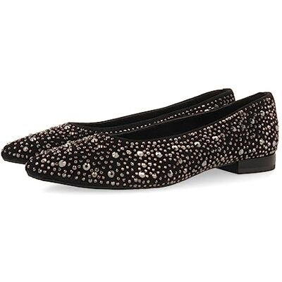 GIOSEPPO Bailarinas Negras con Cristales de Strass para Mujer kannus GIOSEPPO Bailarinas Negras con Cristales de Strass para Mujer kannus