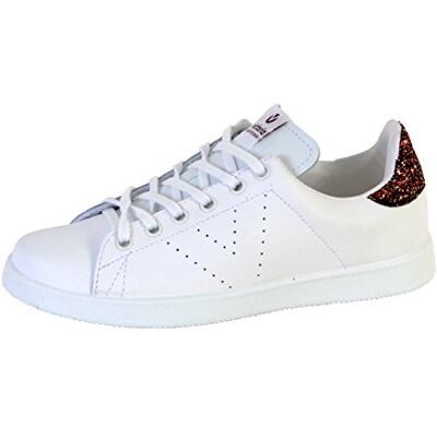 victoria Zapatillas Tenis Piel & Trasera Glitter & Logotipo Perforado 1125104 para Mujer Rojo-Negro 36 victoria Zapatillas Tenis Piel & Trasera Glitter & Logotipo Perforado 1125104 para Mujer Rojo-Negro 36