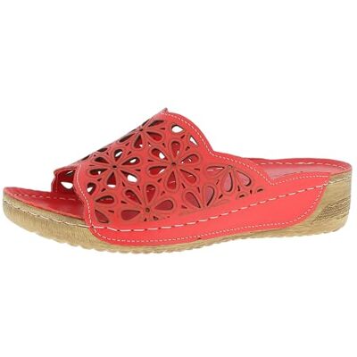 Andrea Conti Damen Pantolette, Mocasín Plano Mujer, Rojo, 35 EU Andrea Conti Damen Pantolette, Mocasín Plano Mujer, Rojo, 35 EU