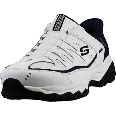 Skechers Afterburn M. Fit Grill Captain, Mocasín Hombre, Color Blanco y Azul Marino, 42 EU X-Ancho Skechers Afterburn M. Fit Grill Captain, Mocasín Hombre, Color Blanco y Azul Marino, 42 EU X-Ancho