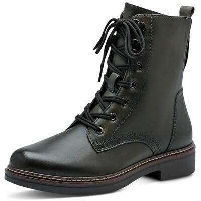 Tamaris COMFORT Botines para mujer con cordones con cremallera otoño, verde oliva, 36 EU Ancho Tamaris COMFORT Botines para mujer con cordones con cremallera otoño, verde oliva, 36 EU Ancho