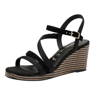 Tamaris Sandalias de cuña para mujer , color negro, talla 39 EU, Negro, 39 EU Tamaris Sandalias de cuña para mujer , color negro, talla 39 EU, Negro, 39 EU