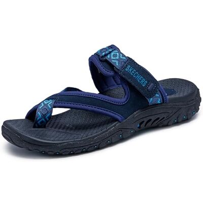 Skechers Reggae Zig Swag, Chanclas Mujer, Blue/Marine, 39 EU Skechers Reggae Zig Swag, Chanclas Mujer, Blue/Marine, 39 EU