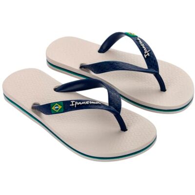 Ipanema Bebé niño CLAS Brasil II Kids Flip-Flop, Beige oscuro azul, 25/26 EU Ipanema Bebé niño CLAS Brasil II Kids Flip-Flop, Beige oscuro azul, 25/26 EU