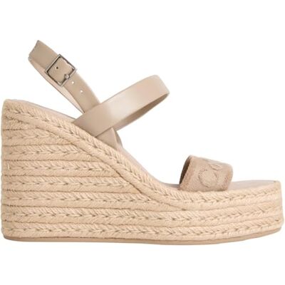 Calvin Alpargatas con cuña Mujer 70 Webbing con Tira de Tobillo, Beige (Nomad), 38 Calvin Alpargatas con cuña Mujer 70 Webbing con Tira de Tobillo, Beige (Nomad), 38